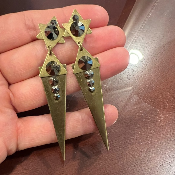 April Soderstrom vintage gold drop earrings - Picture 2 of 5